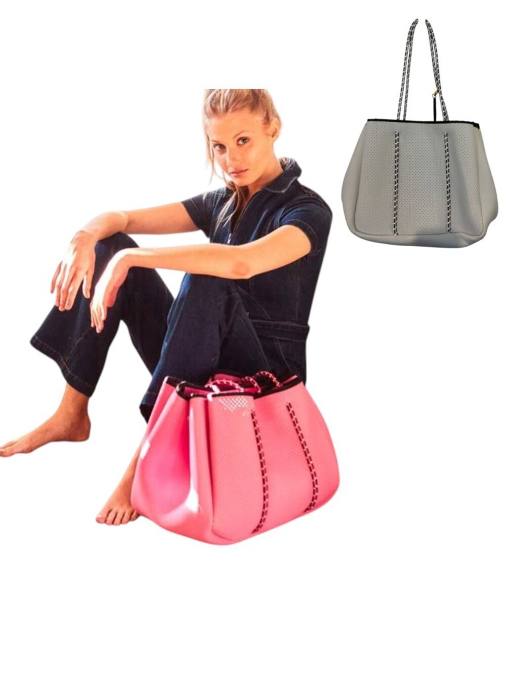 Annabel Ingall Sporty Spice Neoprene Tote Gray